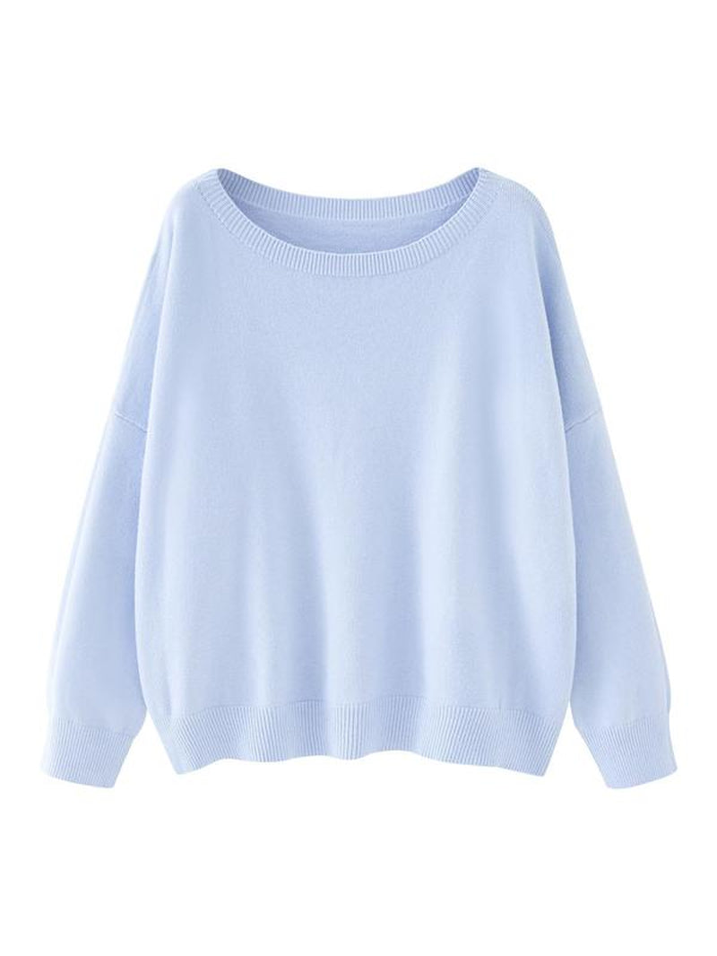 Scoop Neck Knitted Sweater