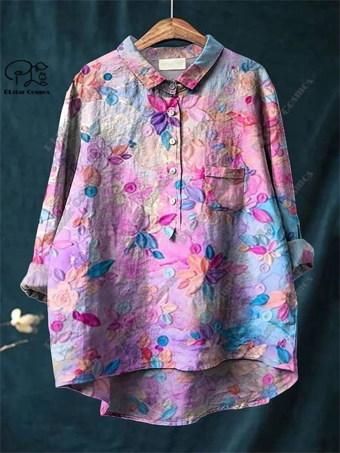 Retro Bloom: 3D Floral Open Tube Shirt for Bold Summer Vibes
